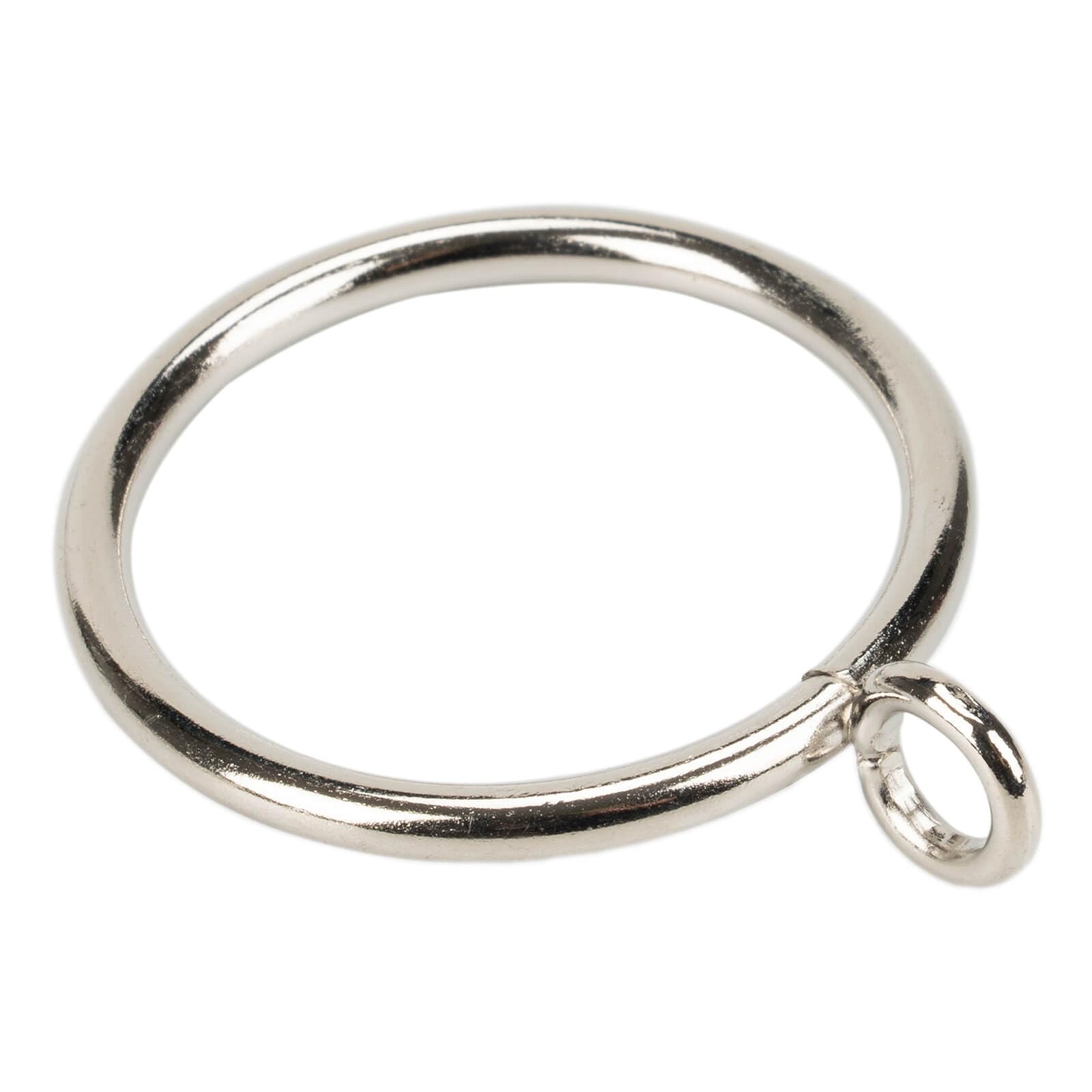 Curtain Rings with Eyelet for Curtain Rods 1 Inch Inner Diameter Metal Drapery Eyelet Curtain Rings Black 24 Pcs Silver Exselens