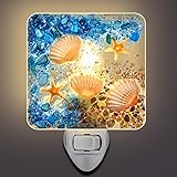 Hortsun Plug in Seashell Night Light Ocean Sea Animal Decorative Night Light Plug in Beach Lamps Vintage Ocean Lamps for Adult for Home Bedroom Living Room Bathroom Wall(Starfish)