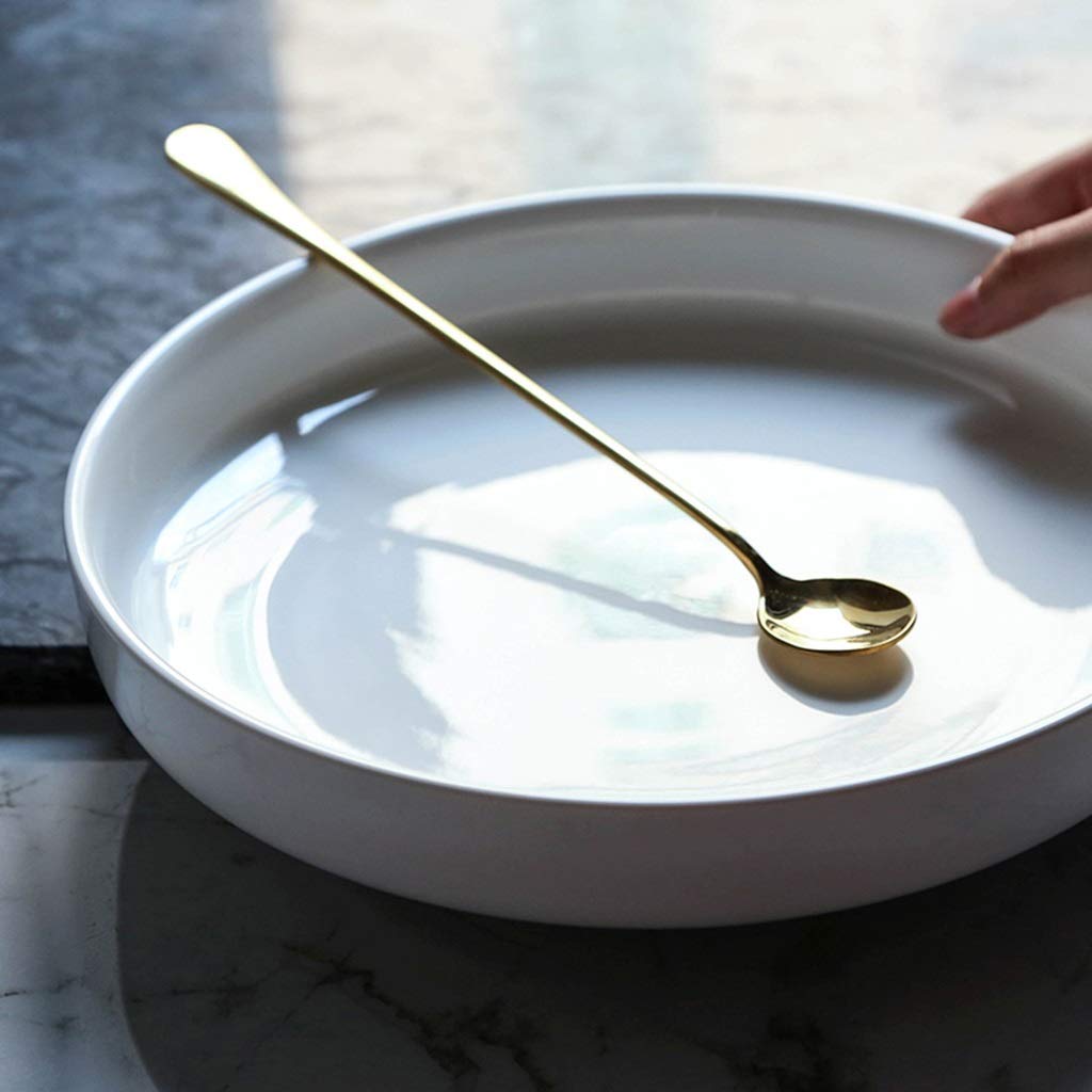Generico Piatto in Ceramica per Uso Domestico, Grande, Spesso, Nordico, Piatto Profondo da 10 Pollici, Piatto Rotondo Semplice da tavola, Piatto da zuppa Occidentale, Piatti da Portata
