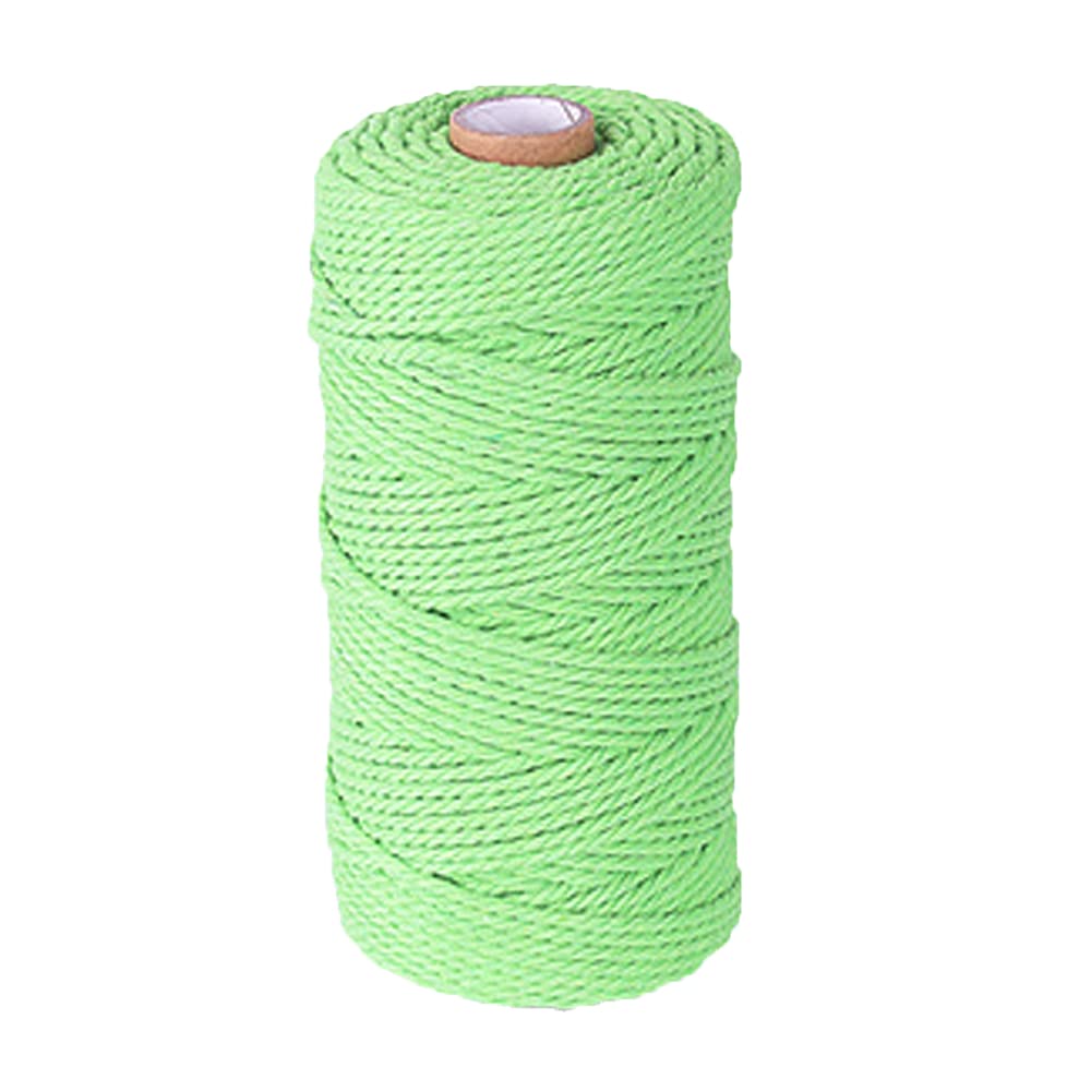 3mm X 109yards Macrame Cotton Cord Colored Cotton Rope Macrame Rope for Handmade Plant Hanger Wall Hanging Craft Making Macrame Supplies Fruit Green