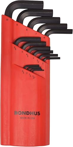 Bondhus 10995 Juego de 15 llaves en L Balldriver, acabado ProGuard, tamaños 0.050-0.394 in