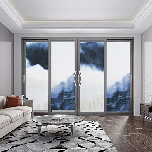 Miniatura 4 de Xijier Película de privacidad para ventana, pintura abstracta, no adhesiva, para ventanas de vidrio, puerta, ventana, tintado decorativo para