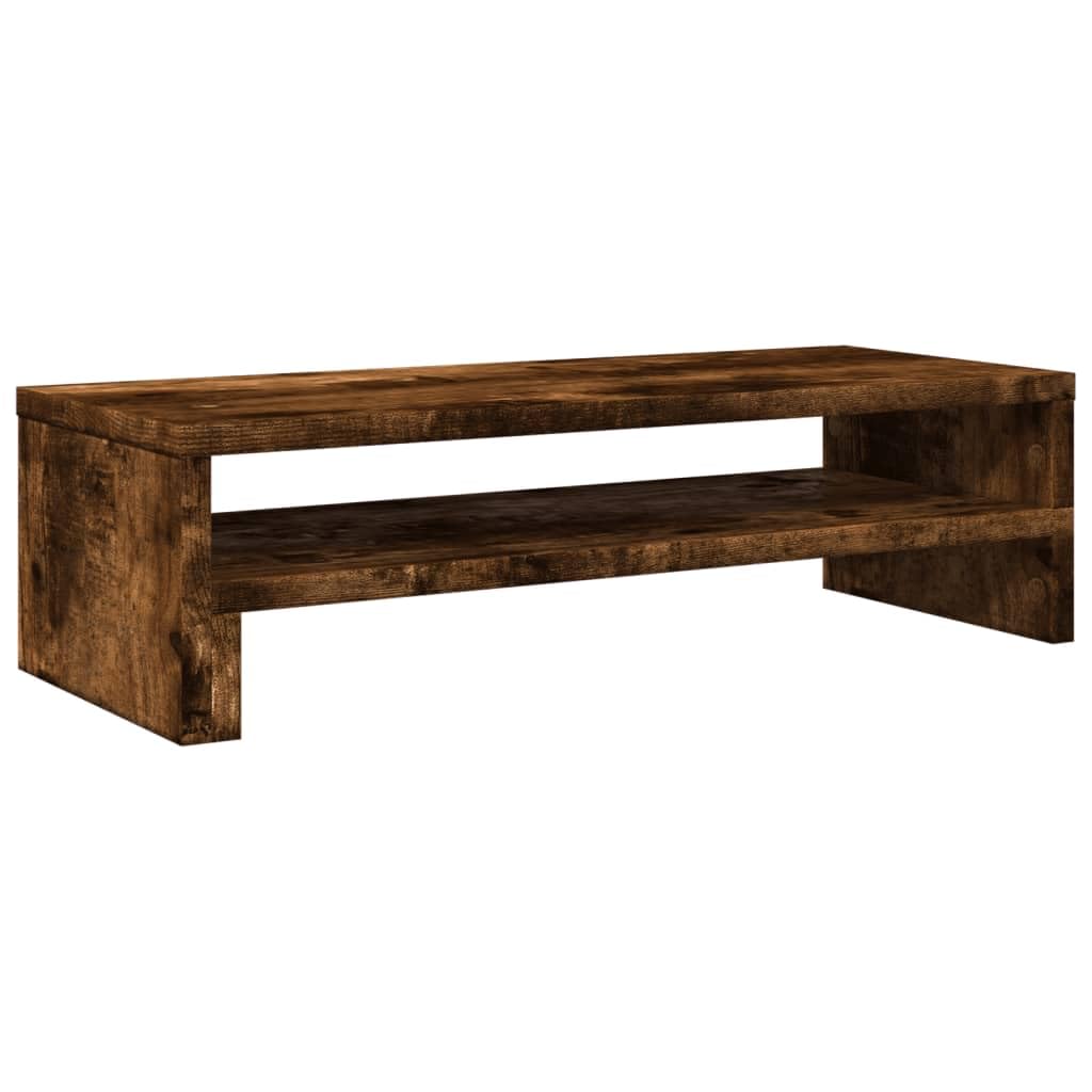 Supporto per monitor in rovere affumicato, 54 x 22 x 15 cm, rialzo ergonomico da scrivania in legno per ufficio e casa