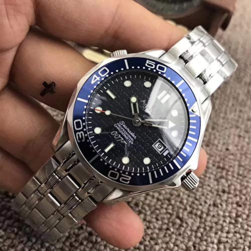 Preisvergleich Produktbild Llzka Automatische mechanische Herren schwarz blau rot Saphirglas Keramik Lünette leuchtende Datum Sportuhr 5