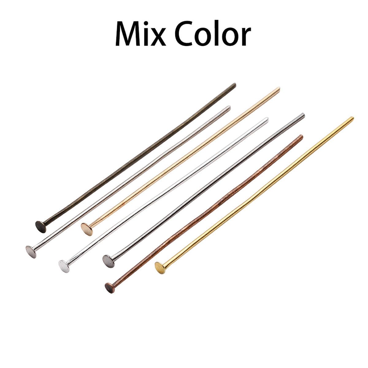 100-200 Piezas/Bolsa 20 25 30 40 50 60 70 mm alfileres de Cabeza Plana Oro/Cobre/rodio alfileres para Accesorios de joyería Que Hacen Suministros de Bricolaje-Bronce antiguo-200 Piezas x 15mm