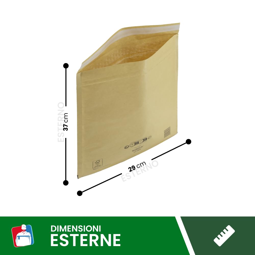 IMBALLAGGI 2000 - Buste Postali Imbottite Mail Lite Gold - 50 Pezzi 27x36 cm -Buste Imbottite per Spedizione - Buste con Pluriball Ideali per Spedire e Proteggere Oggetti