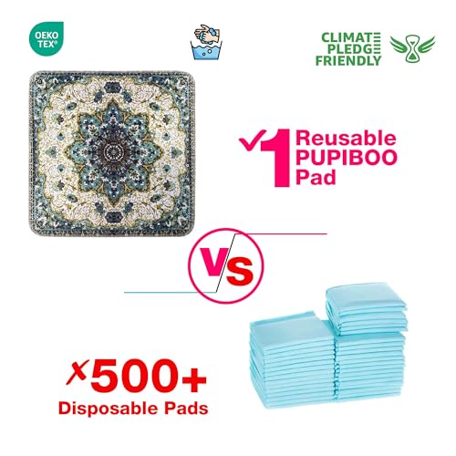 Image of PUPIBOO Washable Pee Pads for Dogs and Cats - Super Absorbent Reusable Puppy Training Pads - 100% Waterproof, Leak-Proof & Non-Slip Whelping Pads for Pet Housebreaking