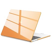 EooCoo Compatibile con Custodia MacBook Air M4 13,6 Pollici M3 M2 Cover Mac Book Air 13 M4 M5 2026 2025 2024 2022 Case per A3449 A3240 A3113 A2681 con Touch ID -Cristallo Arancione cosmico