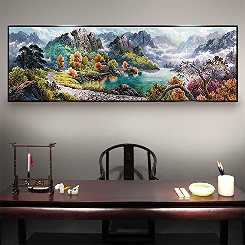 Diamant Peinture paysage de lac : créez une décoration murale zen pour votre salon avec ce kit 5D