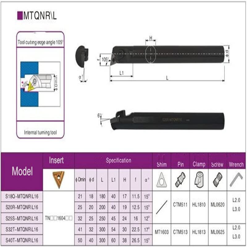 Porta herramienta de torneado S20R-MTQNR16 para torno CNC miniatura 4