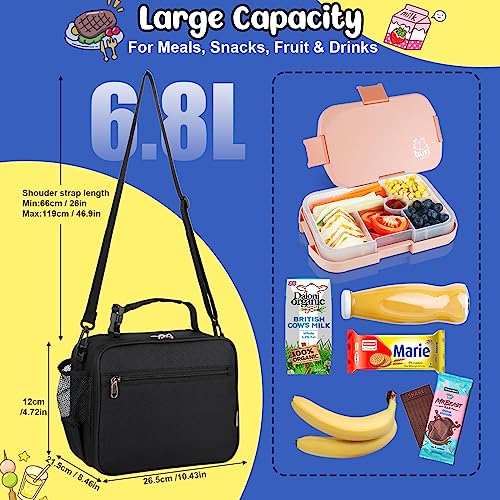 Homtibrm Insulated Lunch Bag, Kids Thermal Cool Bag with Adjustable Strap - Image 2