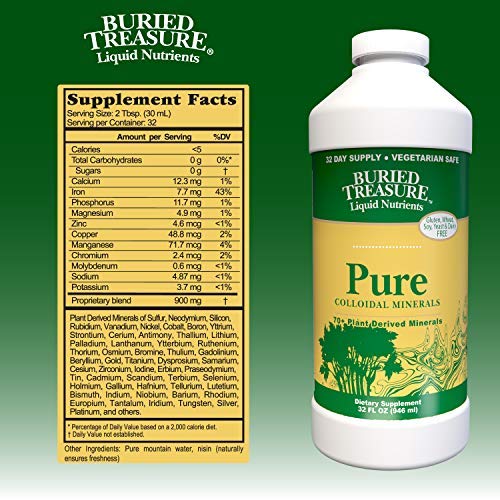 Buried Treasure Pure Colloidal Minerals 70 Plus Plant Derived Minerals from Eden Era Natural