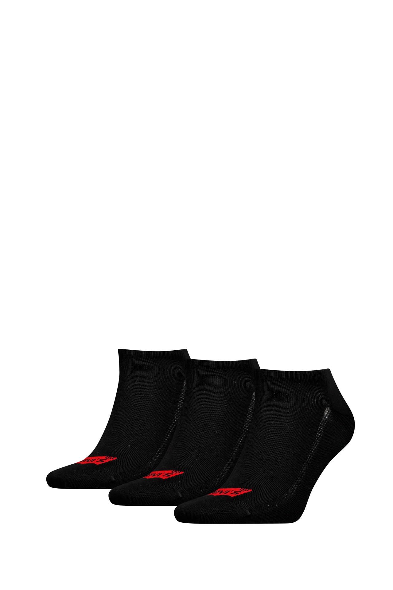 Levi's Unisex Recycled Cotton Sneaker Sock, Black, 39/42