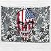 Produktbild NiTIAN American Flag Skull Wandtuch Berg Wand aufhängen Picnic Beach Sheet Throw Bedspread, Landschaft Tapisserie Dekoration für Wand Schlafzimmer Wohnzimmer Decor White 150x130cm