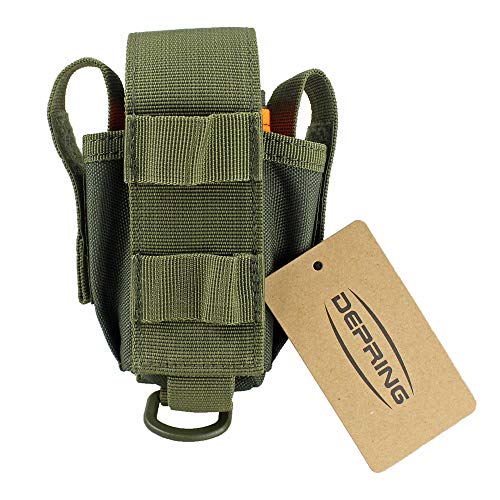 Depring Tool Holster Sheath Universal Multi Pockets Tool Organizer Heavy Duty Construction MOLLE Pouch (Army Green)