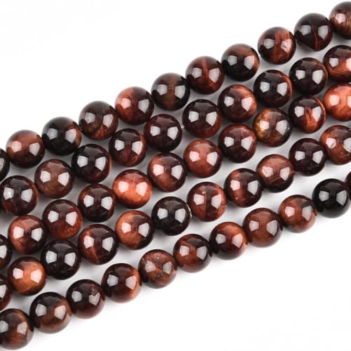 Genuine Red Tiger Eye Beads for Jewelry Making Gemstone Semi Precious Stone Round 6mm Strand 15