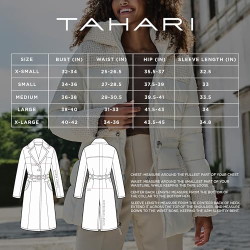 Image of TAHARI Womens Double-faced Luxury Soft Wool Blend Peacoat Removable Belt Wool Coat Oversized Collar