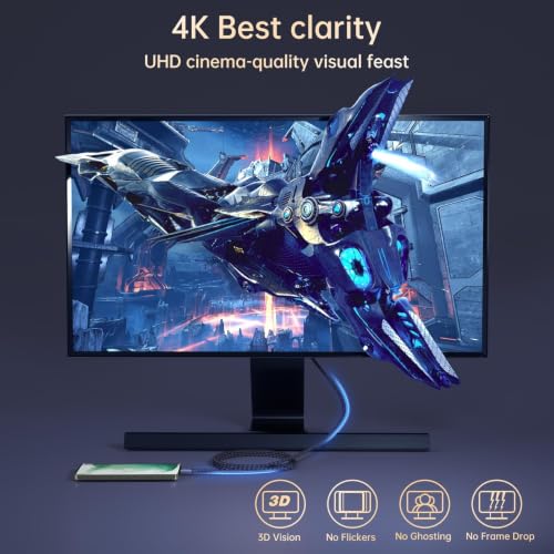 Image of ZeroneTeck USB C Cable 3ft, USB C 3.2 Gen 2X2 Cable, 4K Monitor Video Output, 20Gbps High Speed Data Transfer, 100W Fast Charging for Carplay iPhone 16, MacBook, Dell, ARZOPA, KYY for Portable Monitor