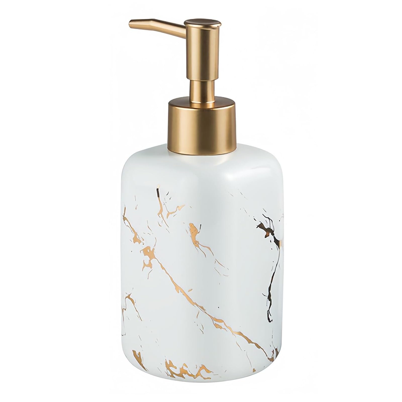 Friendshiphome White Dish Ceramic Soap Dispenser With Pump Refillable Lotion For Bathroom Bathroom Stuff(White)