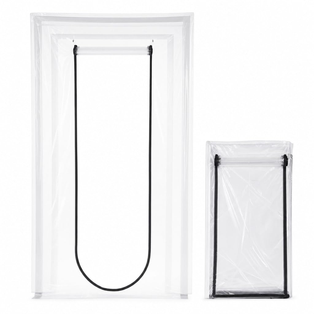 ECOMMERC3 | 2x Staubschutztür mit Reißverschluss 220 x 120 cm - Bautür Transparent für Renovierung und Baustelle - Einfache Montage mit Klebeband