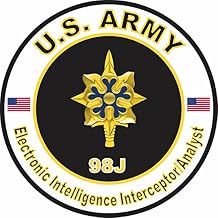 US Army MOS 98J Electronic Intelligence Interceptor Analyst 3.8 Inch Decal