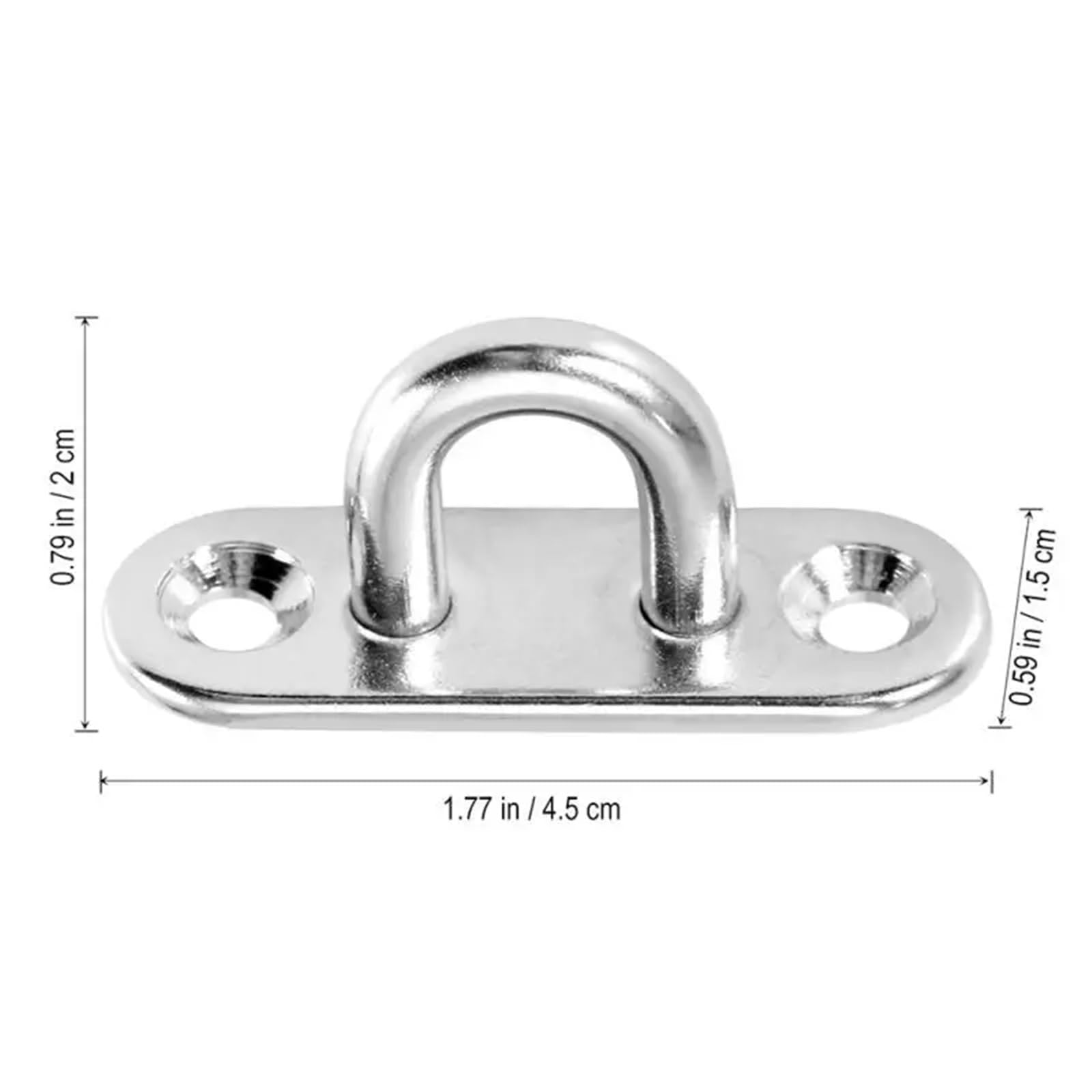 Platine Oeil Inox 1/3/5 pièces Crochet Oeil Plaque Oblong Robuste En Acier Inoxydable Support Mural U Bateau Plafond Cintre Anneau Garage Hamac Pontet Inox(3pcs 304-M8)