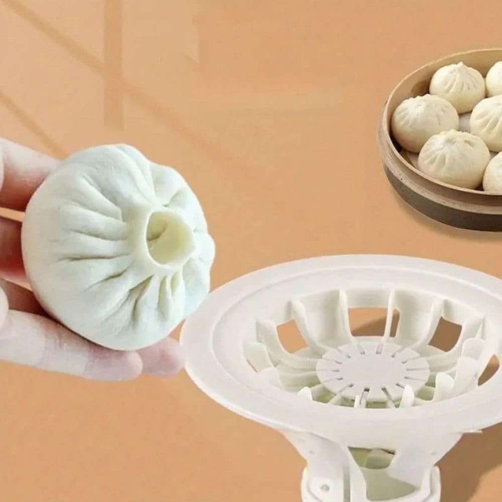 Khinkali Maker Outil de pâtisserie facile à utiliser Moule à chignon à vapeur facile à démouler en plastique pour débutants Blanc