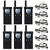 Retevis RB628 Walkie Talkie con Auricolare, Radio Ricetrasmittenti Ricaricabile, 16 Canali Licenza-libera PMR446, 1500 mAh, Schermo LCD VOX, Walkie Talkie a Lungo Raggio per Scuola (6 Pezzi, Nero)