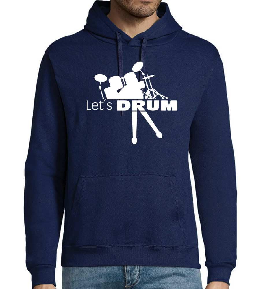 Lets Drum perkusja z patyczkami męska bluza z kapturem, grantowy, 4XL