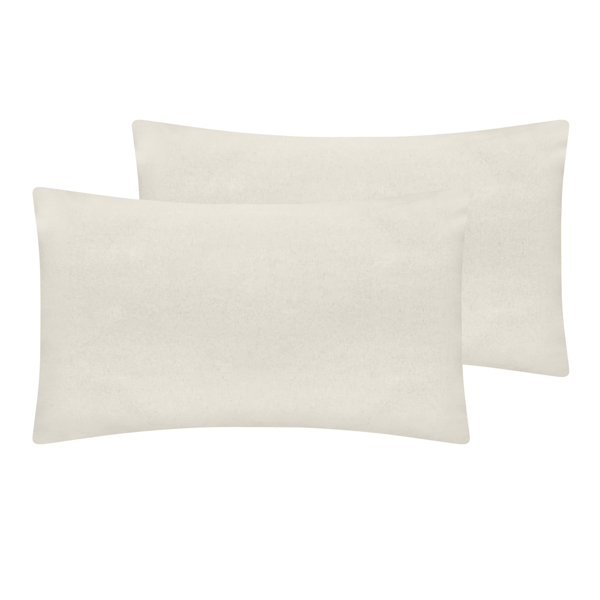 100 Percent Brushed Cotton Duvet Cover Sets Plain Dyed Reversible Flannelette Bedding Sets With Matching Pillowcases (Additional Housewife Pillowcase Pair, Cream) (BCDC)