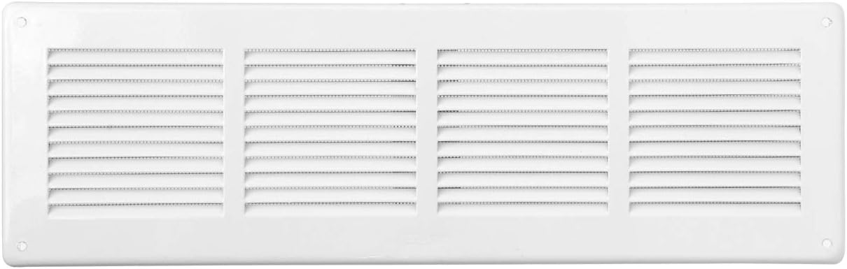 La Ventilazione GL4014RB Rectangular Ventilation Grille in White Painted Sheet Metal to Overlay with Insect Repellent mesh - Image 3