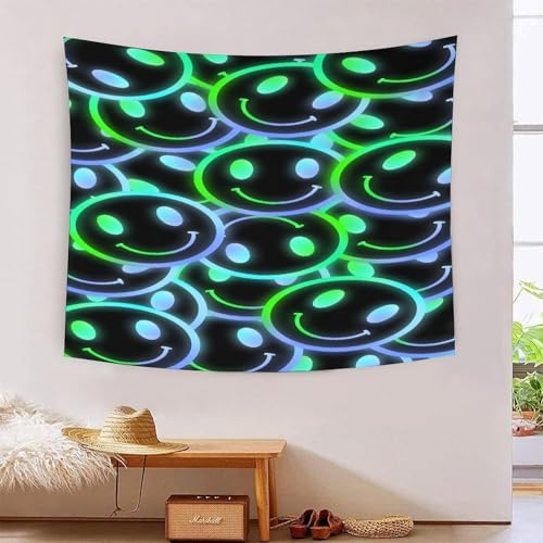 Tapisserie Smiley Face 3D Décoration Tissu Mural Grand Format Dortoir Collège