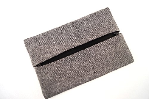 Grey Linen Fabric Pocket Travel Tissue Holder
