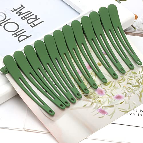 24 Pinzas para cabello tipo aligátor, 3.1 pulgadas, verde mate miniatura 6