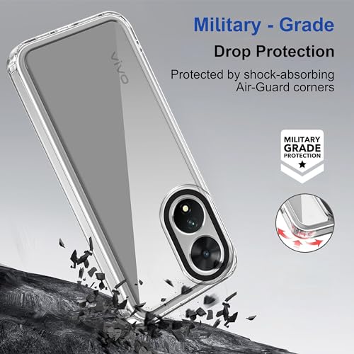 Image of Zapcase Back Case Cover for Vivo T2 5G | Compatible for Vivo T2 5G Back Cover | Case Cover with Camera Protection | (TPU + PC | Transparent)