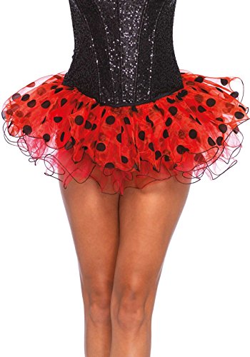 Tutu Leg Avenue Chiffon Polka Dot Rouge Noir pour costume et danse