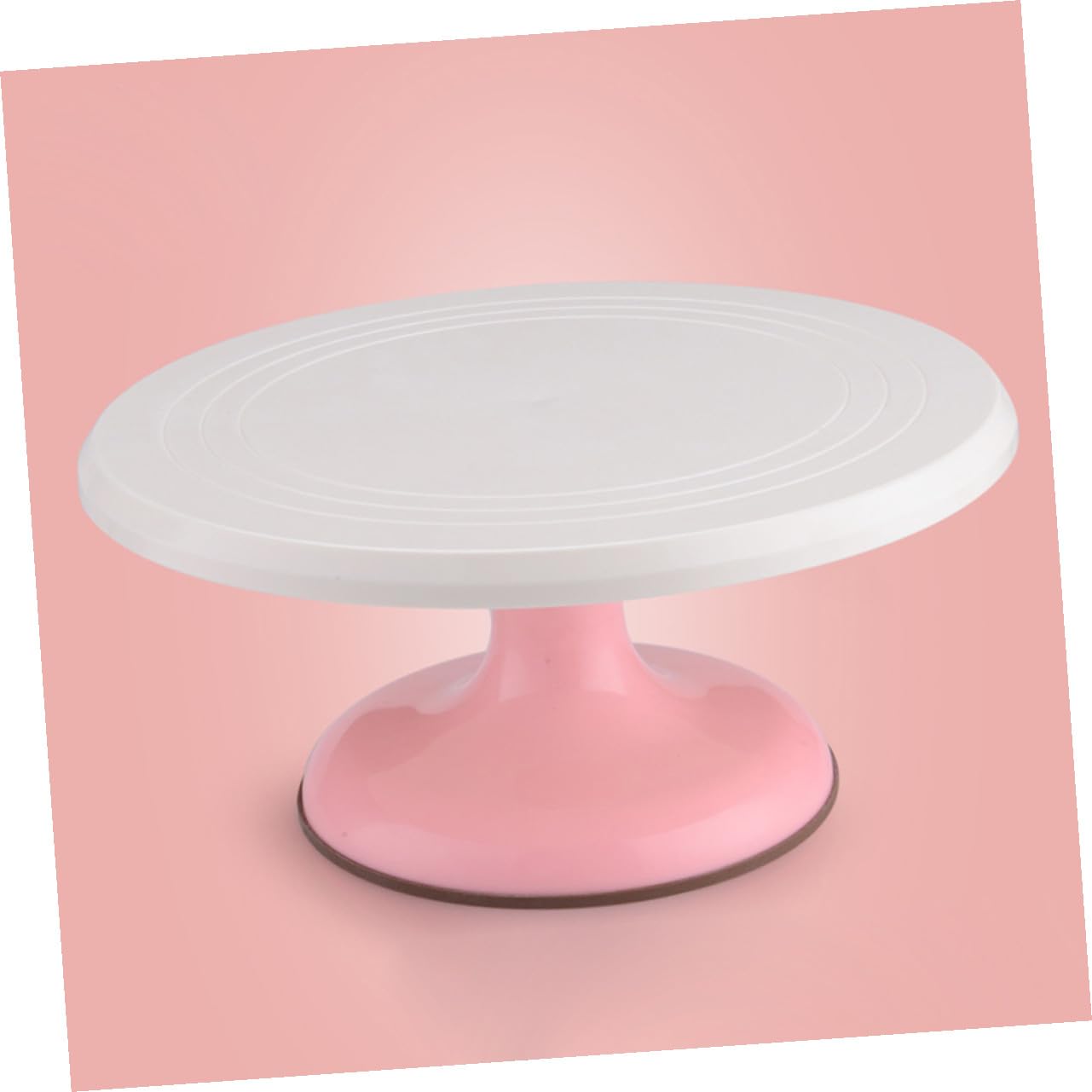 VANZACK Mesa Giratoria para Pasteles Rosa Soporte de Decoración Redondo con Herramienta de Repostería Duradera para Hogar y Restaurante