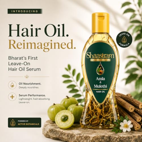 Image of Amla & Mulethi Hair Oil (works like a serum) with Neem Comb for Hair Growth & Fall Control (180ml) | Reduces Hair Loss, Strengthens Roots, Promotes Hair Growth | Non-Sticky, Fast Absorbing Herbal Oil for Men & Women