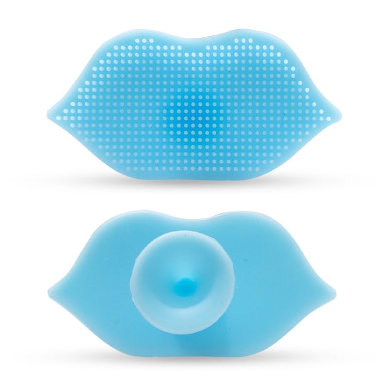 Silicone Scrubber Facial Cleansing Brush, Premium Silicone Shower Brush for Nourishing Cleansing and Exfoliating Your Skin, Versatile Body Brush for Shower and Bath,Blue