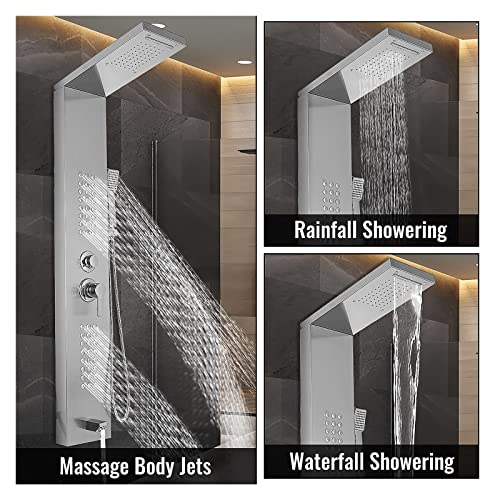 Hydromassage cascade et douchette noire contre le stress du dos