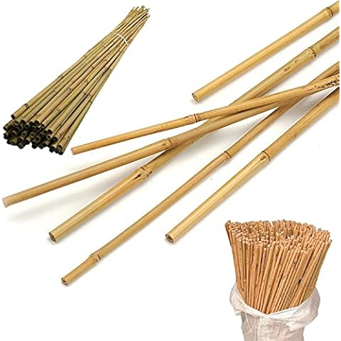 5ft Bamboo Canes - Strong Professional Garden Plant Flower Support Sticks lengths & thicknesses, 10 Pack Heavy Duty Thick Natural Indoor/Outdoor Gardening Stakes Cover