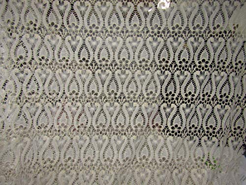 Dentelle riche tissu or ivoire FF35 guipure haute couture