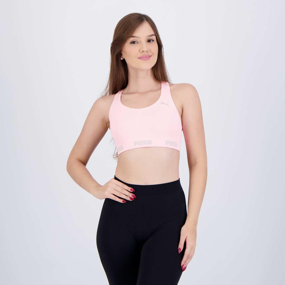Top Puma Feminino Esportivo Poliamida Academia Nadador Sem Bojo Original Top Puma Feminino Esportivo Poliamida Academia Nadador Sem Bojo Original