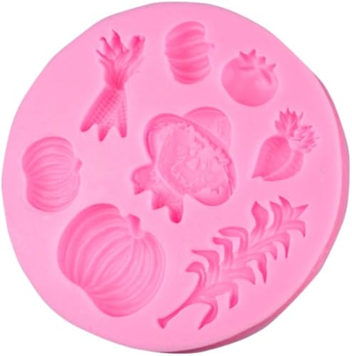 Luxshiny Molde de silicona para tartas de calabaza, moldes de otoño, moldes de silicona para dulces de Acción de Gracias, moldes para verduras para