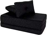 Puff Colchonete Dobrável/Sofa 3 em 1 Espuma D33 + Travesseiro Casal BF Colchões