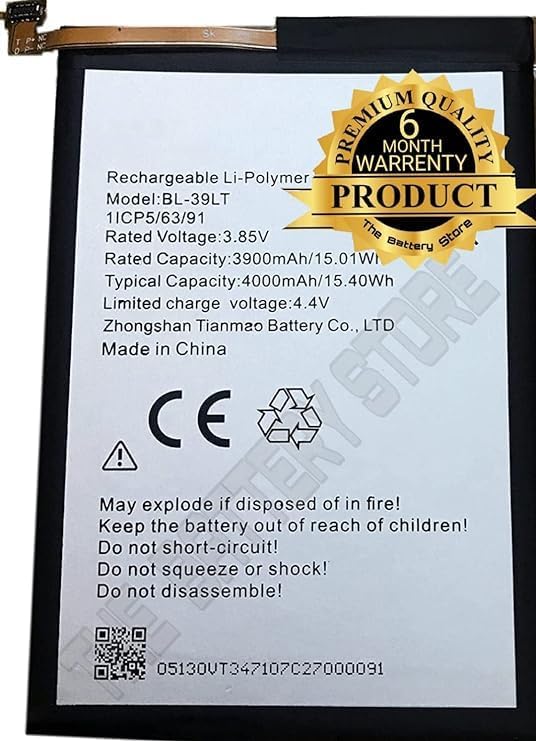 Image of THE BATTERY STORE Original BL-39LT Battery for Tecno Spark 4 KC8 Camon 12 / CC7S Battery with 6 Month Warranty**** (NN65)