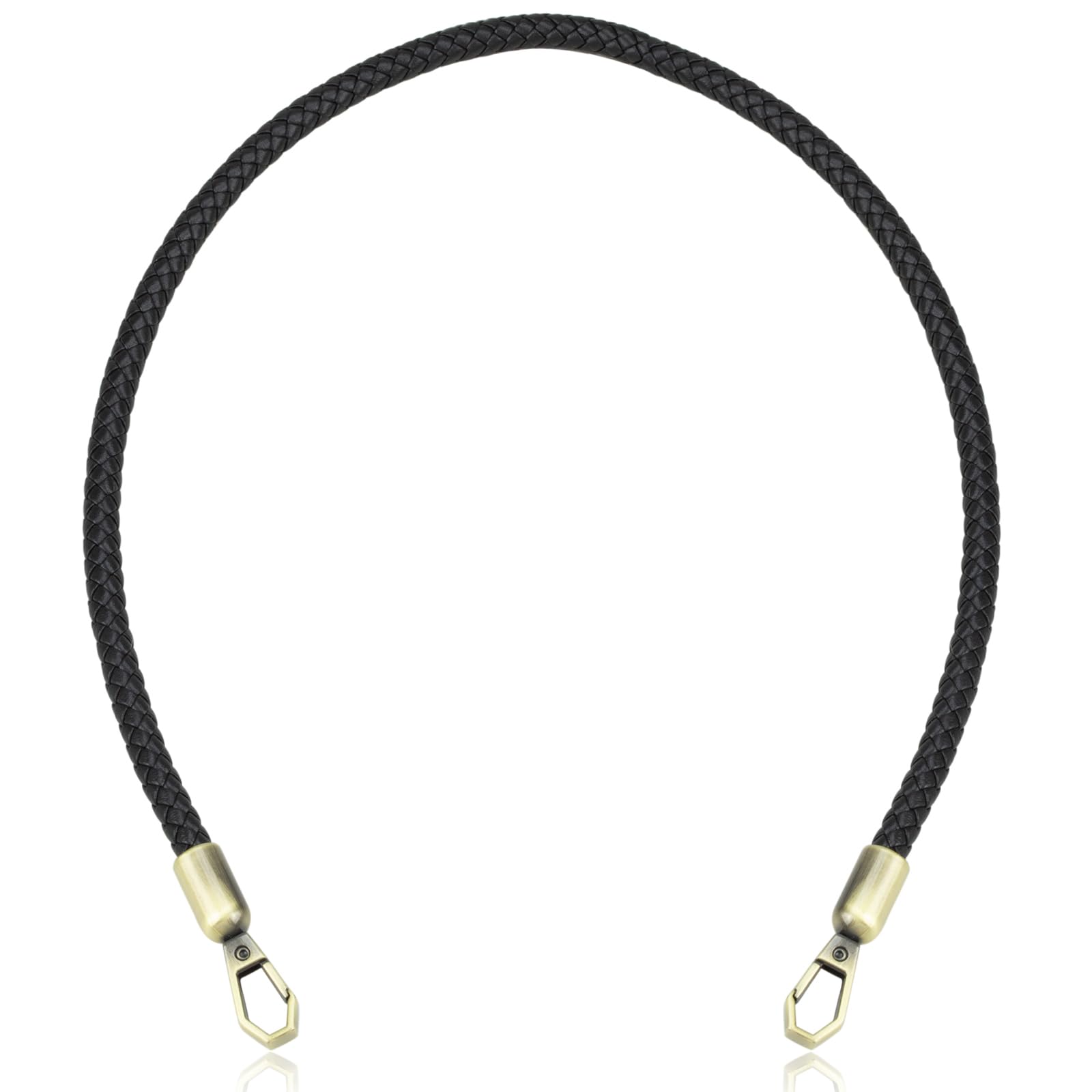 ALLZEDREAM Braided Leather Purse Strap Replacement Handbag Shoulder Bag Handle,Black,23.6in