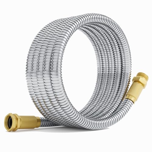 360 GADGET Garden Hose - Short Water Leader Metal Hose 10 FT with Female to Male Fitting, Flexible, Heavy Duty Hose Extension for Outdoor Hose Reel?Dehumidifier?RV?304 Stainless Steel