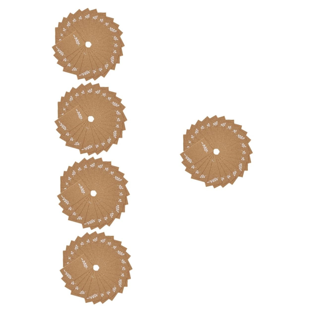 5 Sätze Platzkarten Mit Blattmuster Beschreibbare Tischkarten Aus Kraftpapier Für Hochzeiten Partys Und Feiern Faltbare Namenskarten Aufgeklappt Und Gefaltet 100 Stück * 5