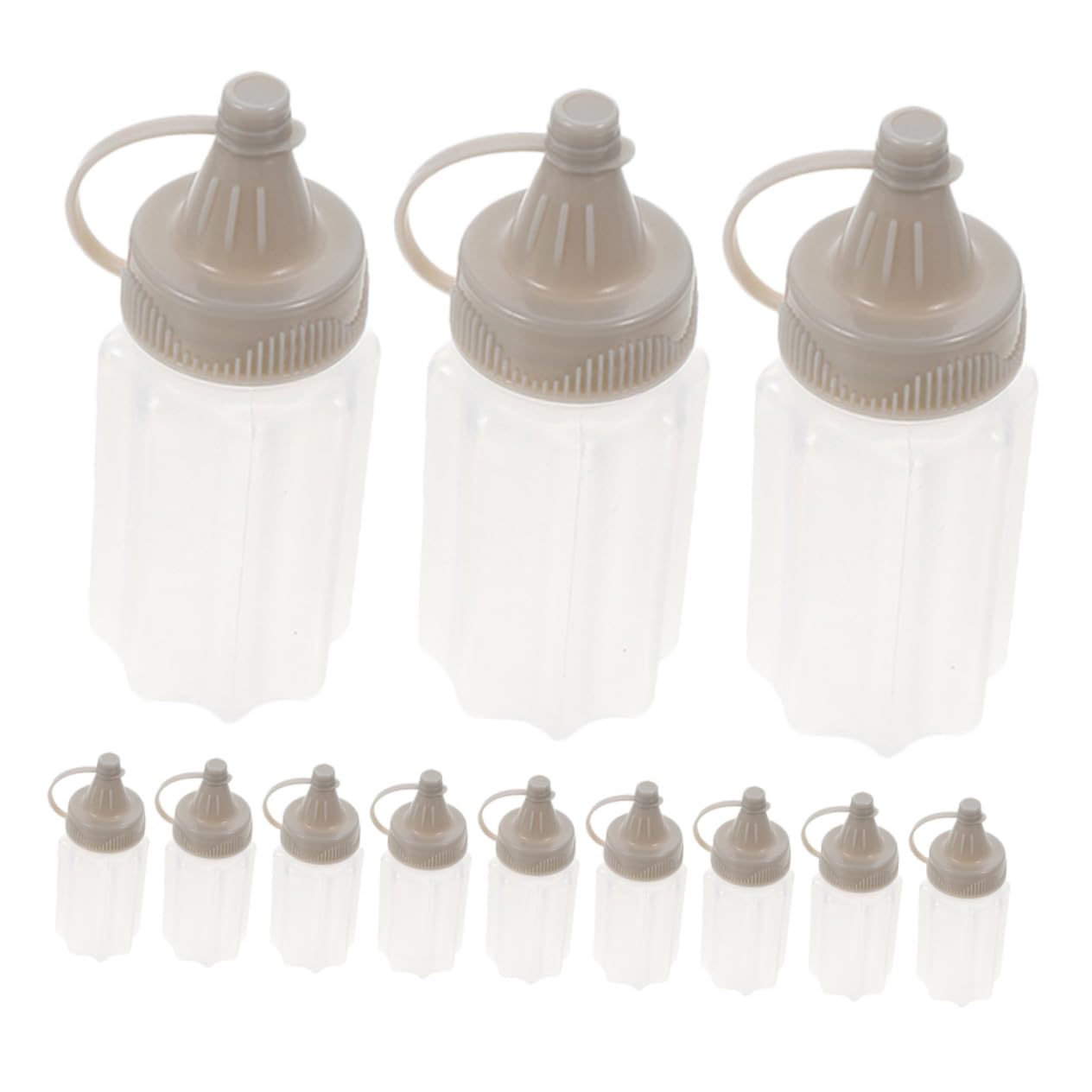 Cabilock 12Pcs Mini Plastic Squeeze Bottles for Sauces Dressings Condiment Dispenser for Lunch Boxes Bbq Picnics Leak Easy Dispensing Reusable Bottles